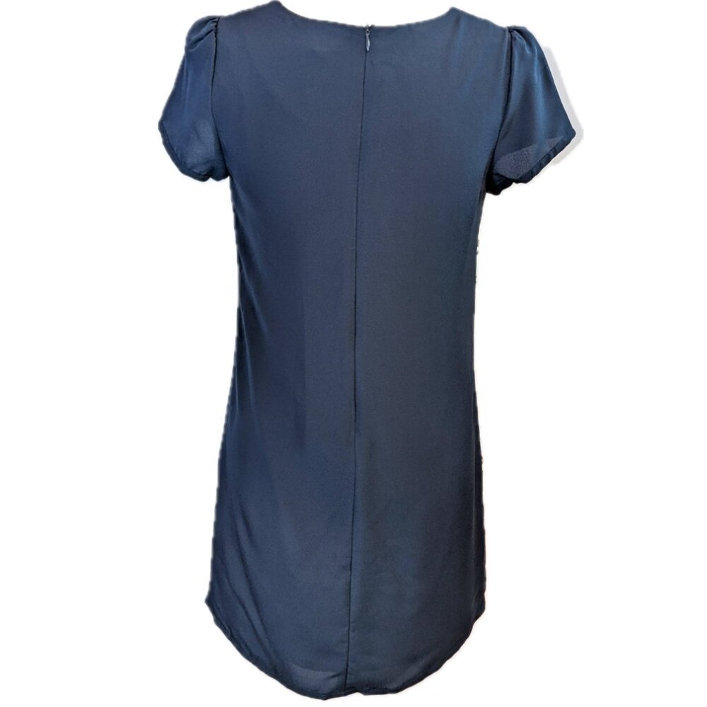 La Chapelle Sport | Short Sleeve Shift Dress Navy Floral | Size FR 38 (US 6) - Picture 4 of 12